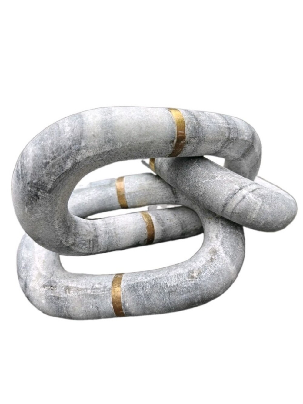 Genuine Marble And Brass Chain Link Decor